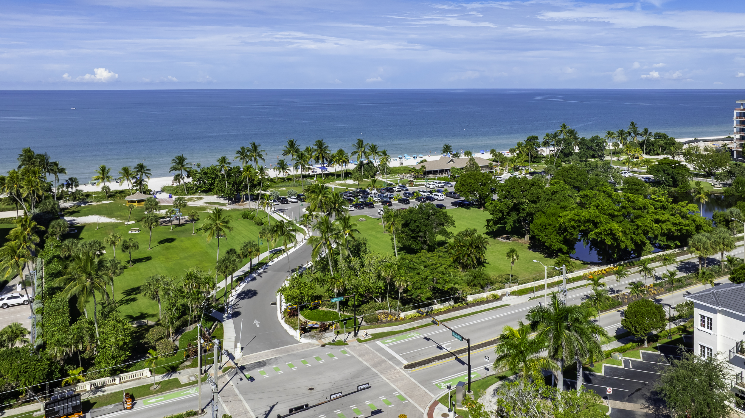 Lowdermilk Park Beach Naples Aerial Stock Photography