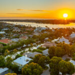 Royal Harbor Naples Bay Sunset Aerial Stock Photography