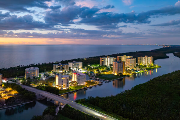 Vanderbilt Beach Conners Night Naples Aerial Stock Photography-2