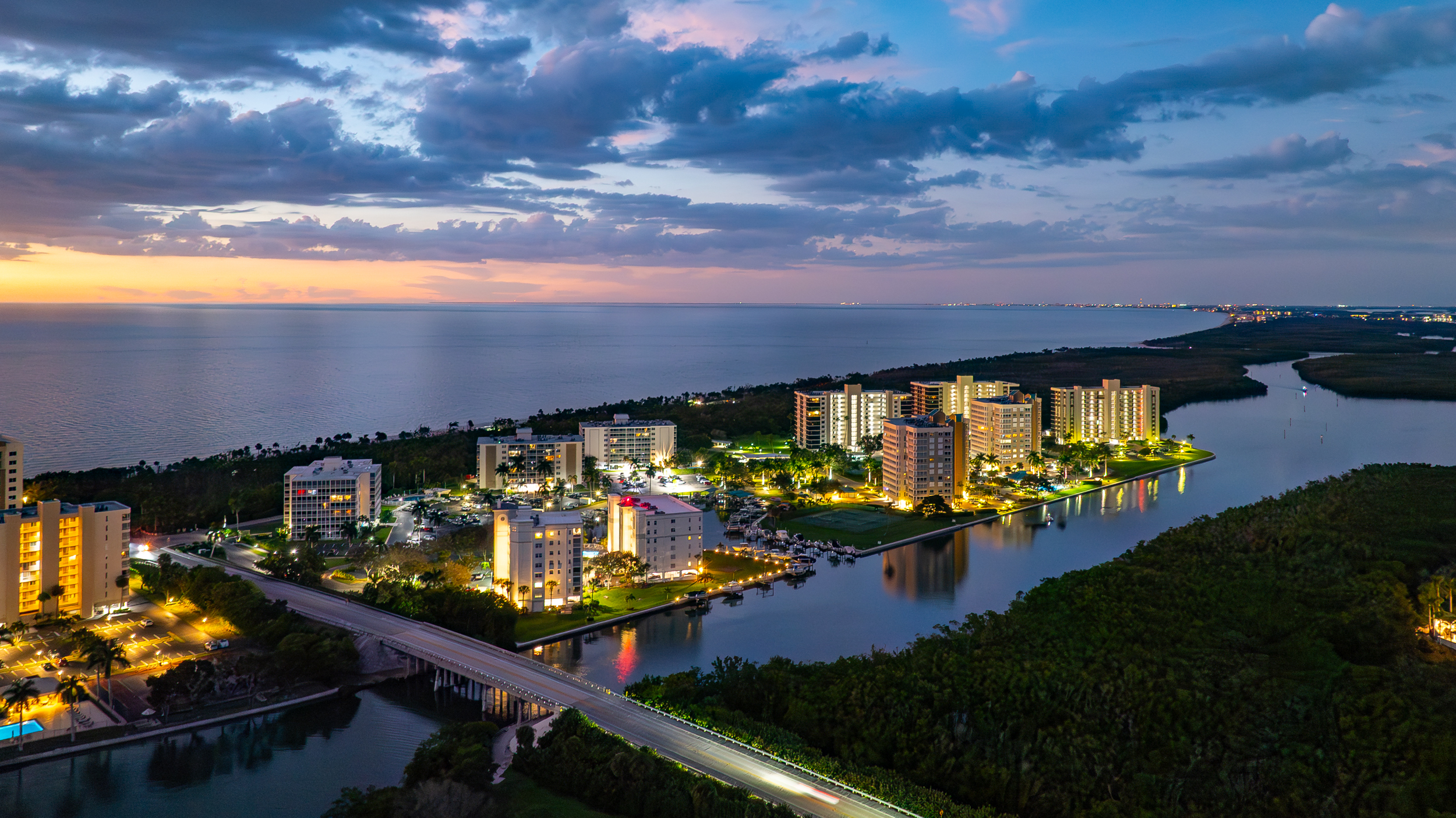 Vanderbilt Beach Conners Night Naples Aerial Stock Photography-2