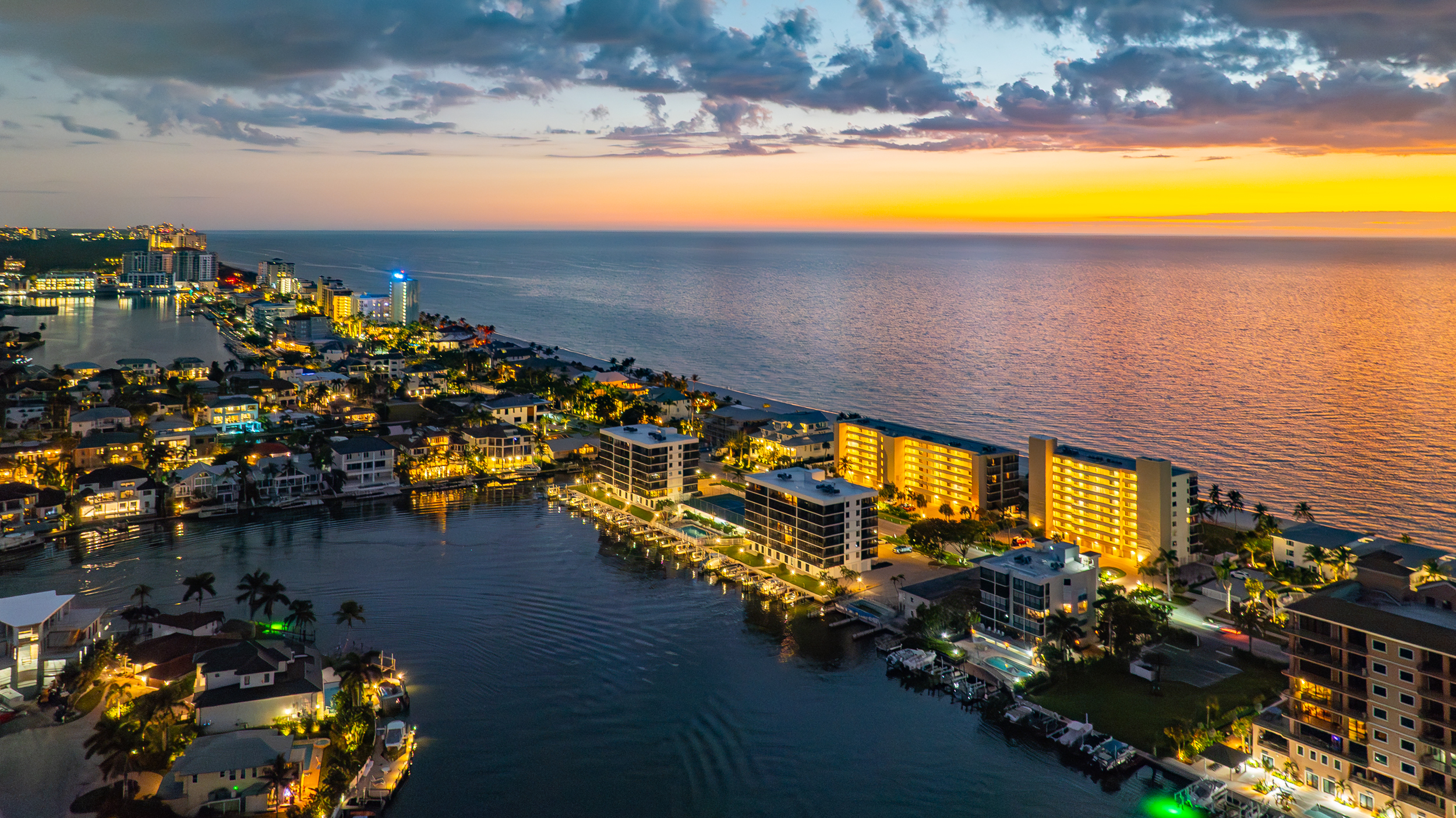 Vanderbilt Beach Conners Night Naples Aerial Stock Photography-3