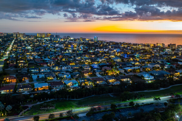 Vanderbilt Beach Conners Night Naples Aerial Stock Photography