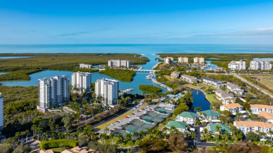 Wiggins Pass Tarpon Naples Aerial Stock Photography