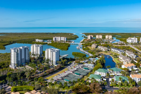 Wiggins Pass Tarpon Naples Aerial Stock Photography