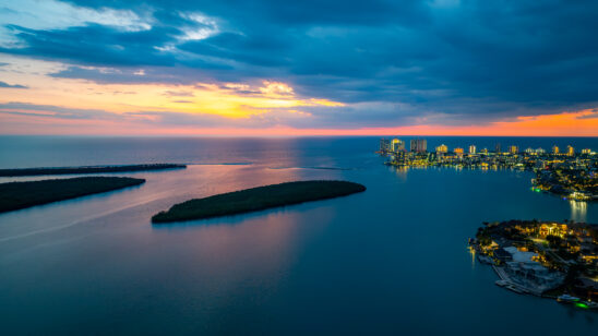 Marco Island Cape Romano Sunset Aerial Stock Photography-2