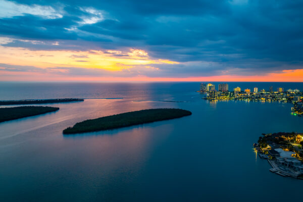 Marco Island Cape Romano Sunset Aerial Stock Photography-2