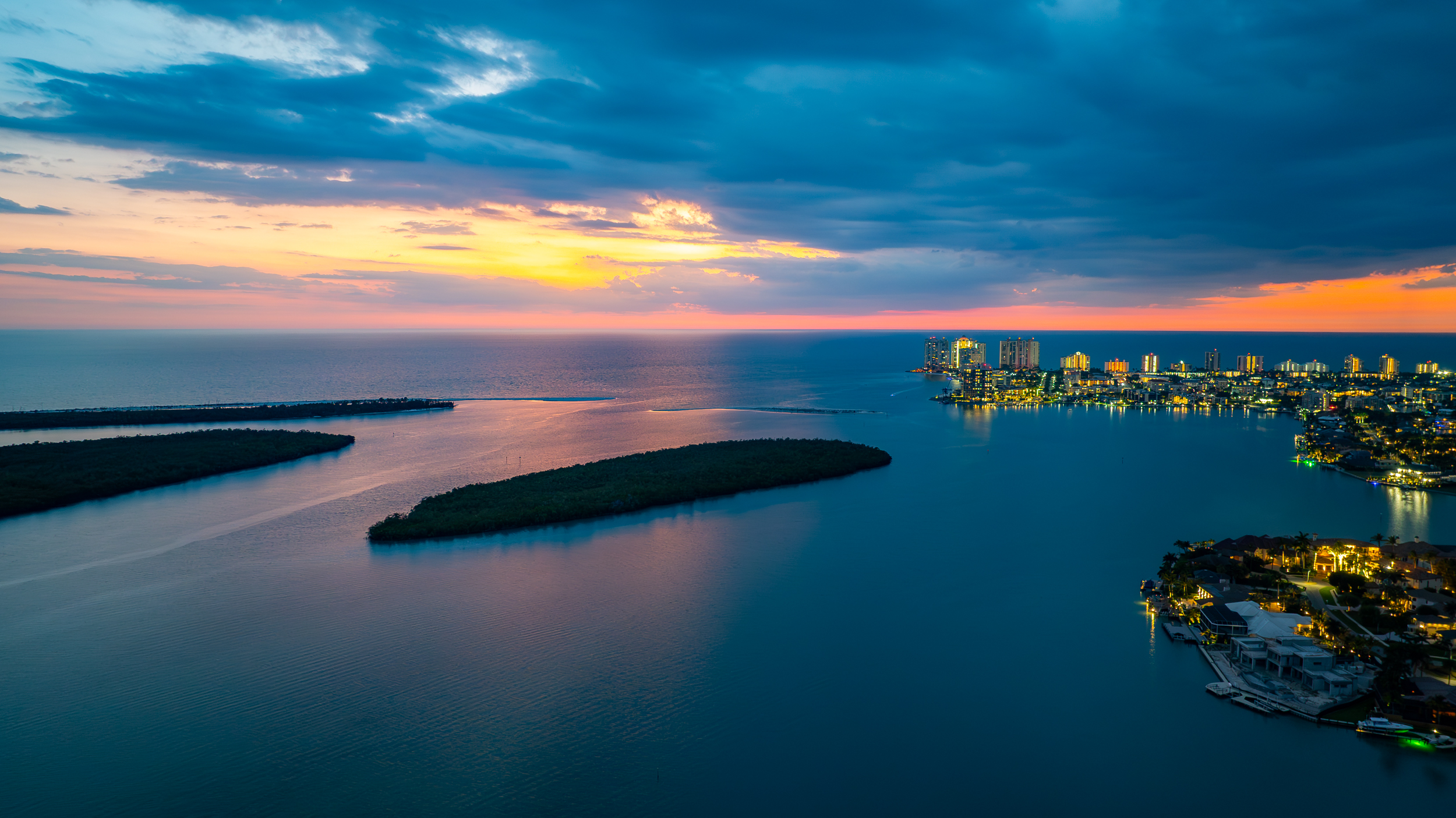 Marco Island Cape Romano Sunset Aerial Stock Photography-2
