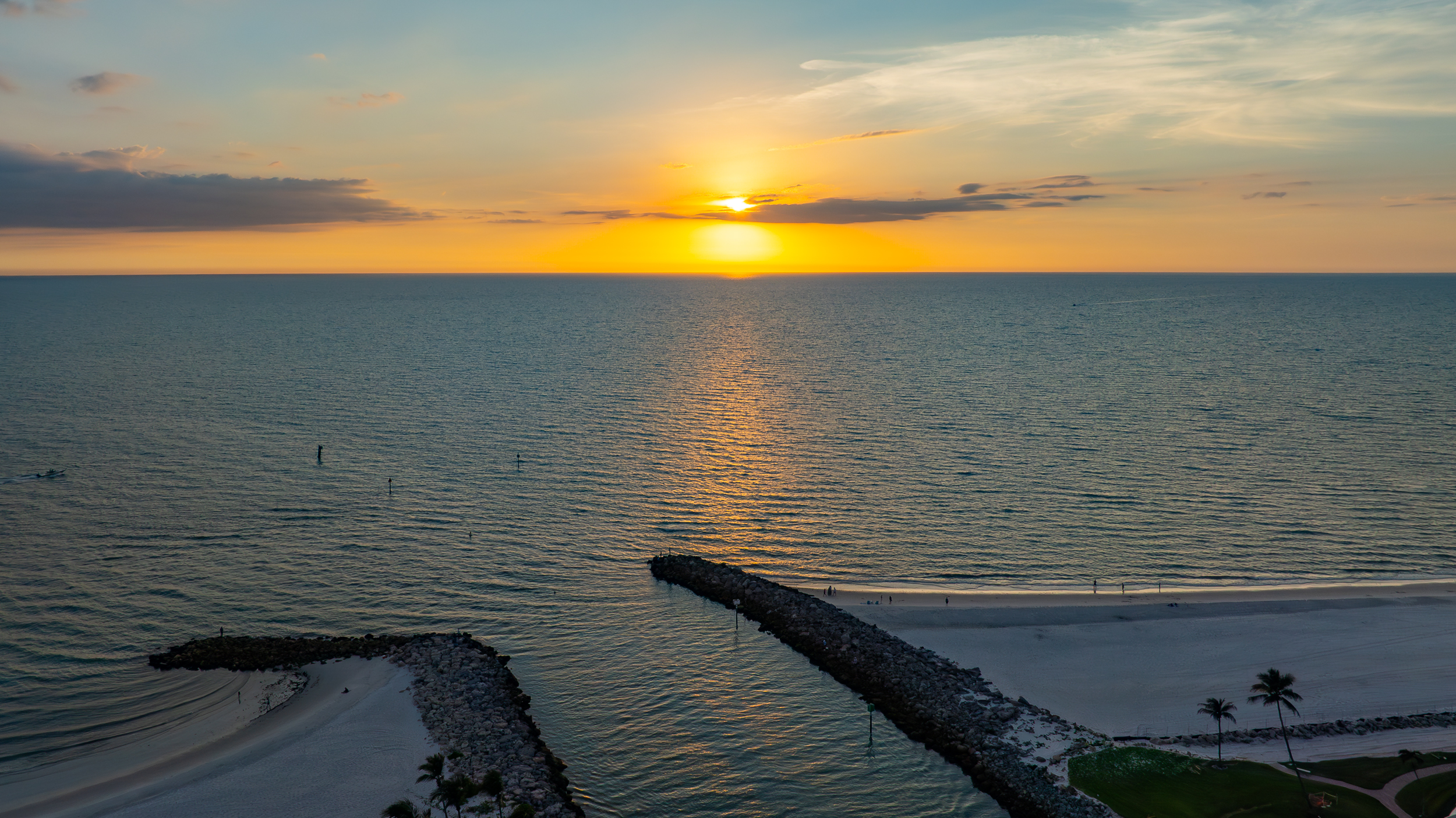 The Moorings Sunset Naples Florida Aerial Stock Photography-2