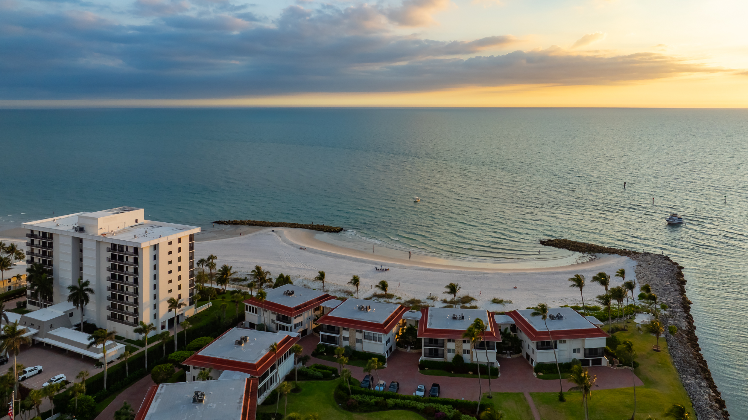 The Moorings Sunset Naples Florida Aerial Stock Photography