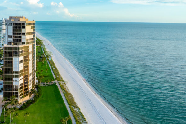Park Shore Beach Naples Aerial Stock Photography
