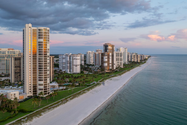 Park Shore Twlight Aerial Stock Photography-4