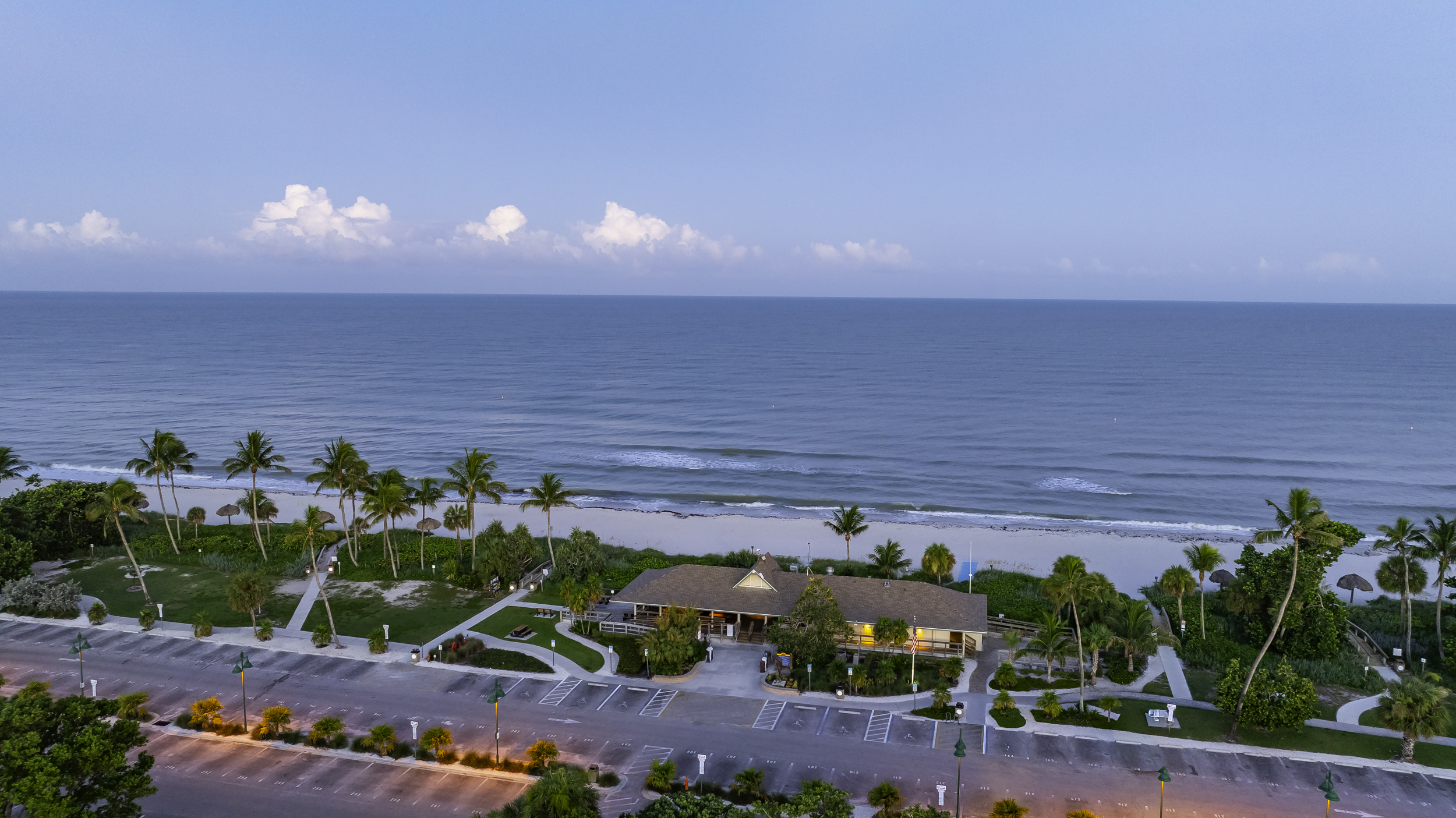 Lowdermilk Park Beach Sunrise Naples Aerial Stock Photography-2