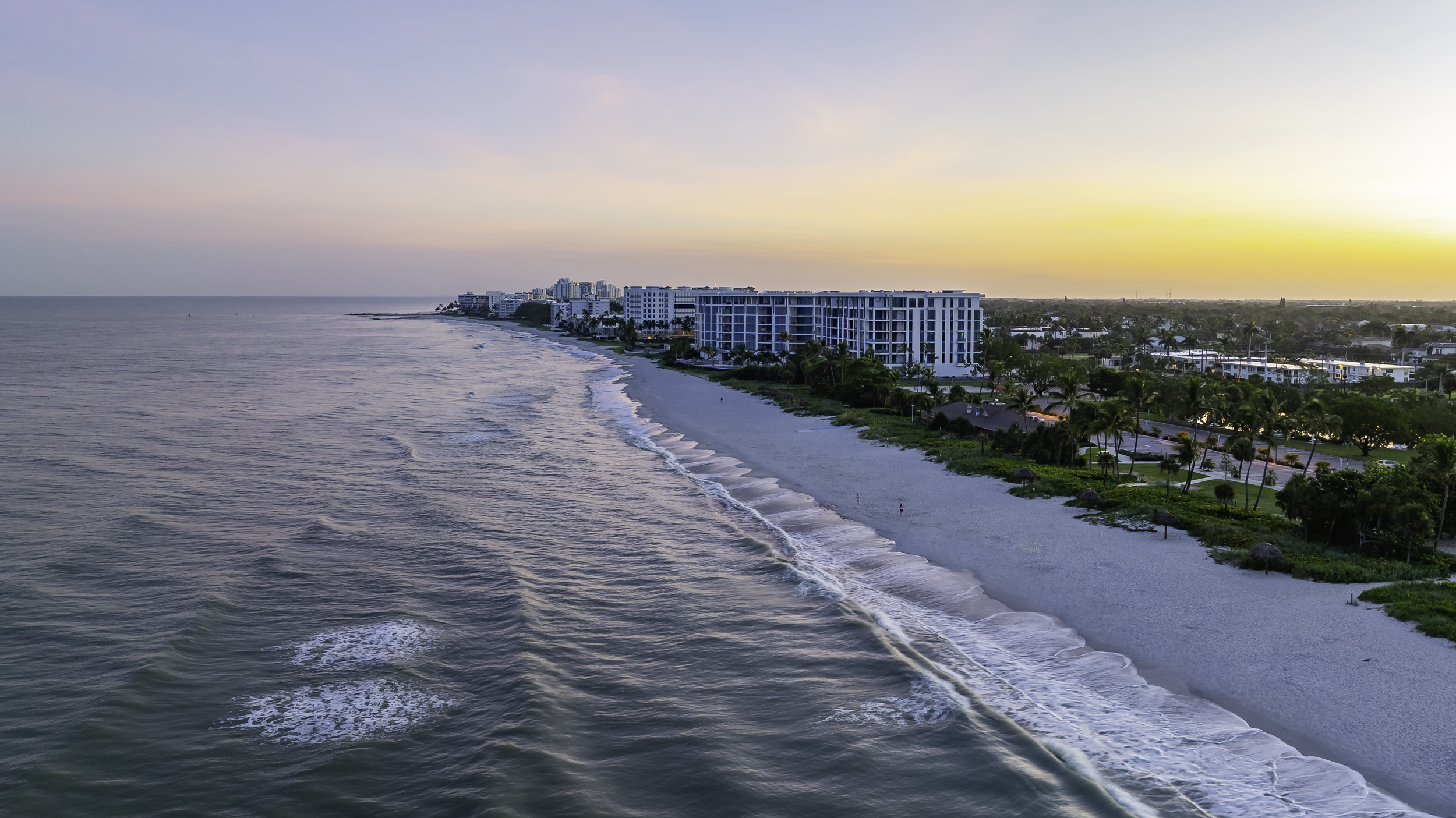 Lowdermilk Park Beach Sunrise Naples Aerial Stock Photography-3