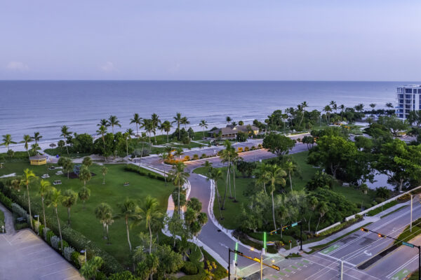 Lowdermilk Park Beach Sunrise Naples Aerial Stock Photography