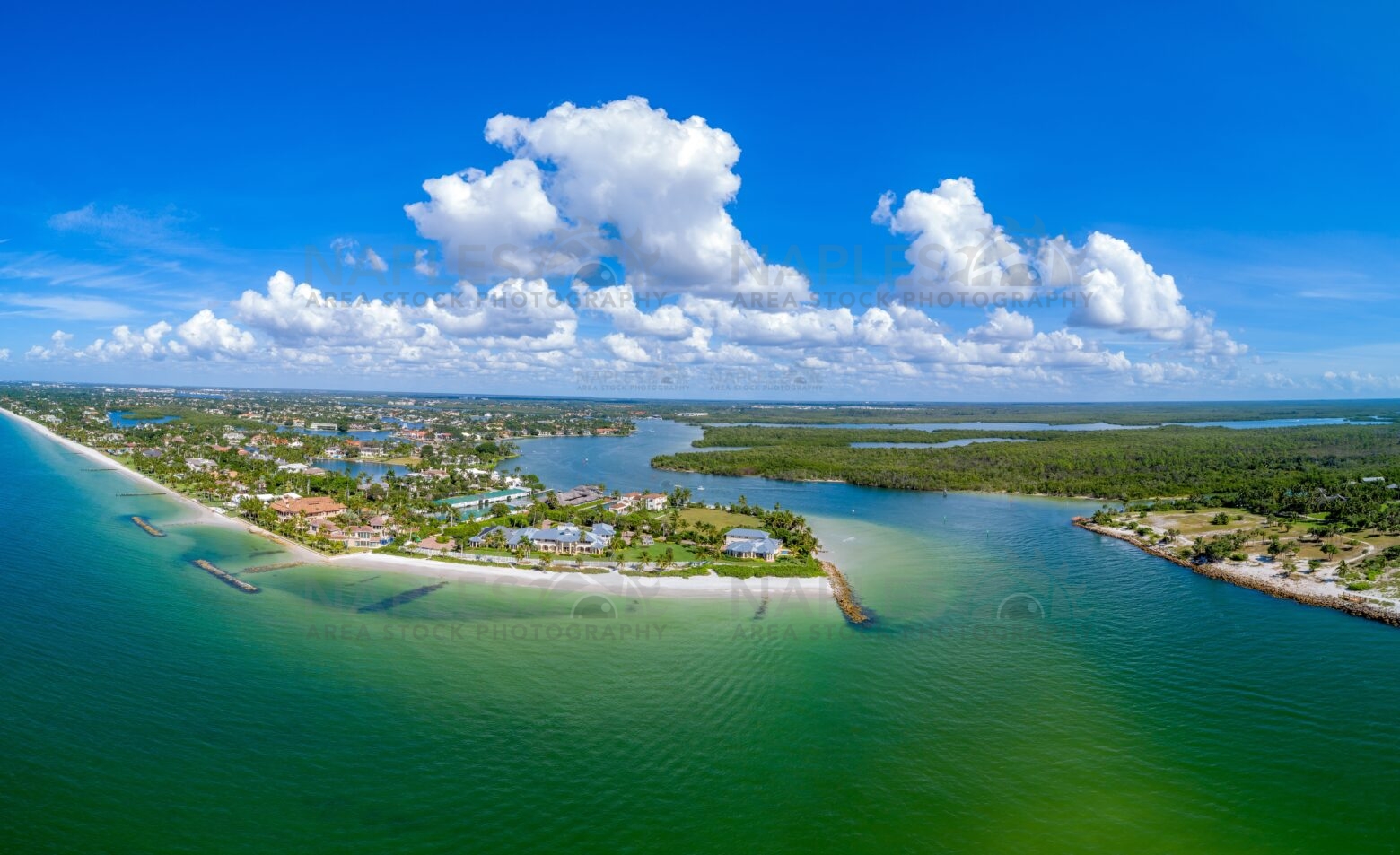 Gordon Pass Keewaydin Panoramic Naples Aerial Stock Photography ...