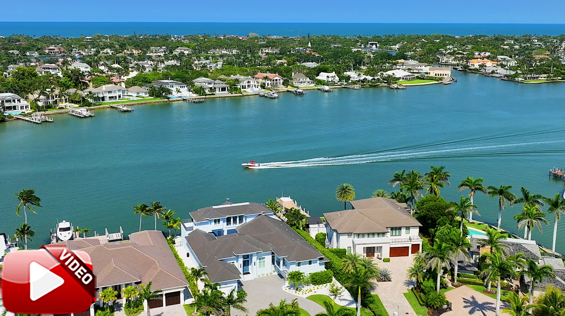 Naples Bay Port Royal Aerial Stock Video_3
