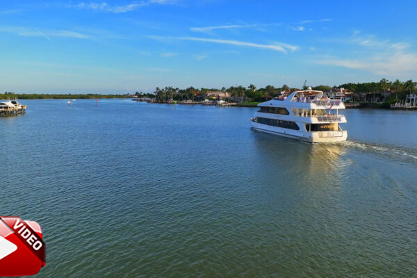 Naples Princess in Bay Aerial Stock Video